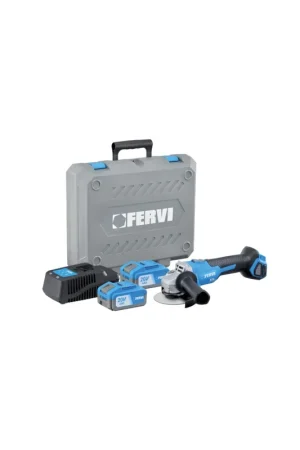 Prezzo Basso smerigliatrice angolare a batteria fervi FB20AG3AB-24B 20 v- 2 batterie 4ah - carica batterie 4a