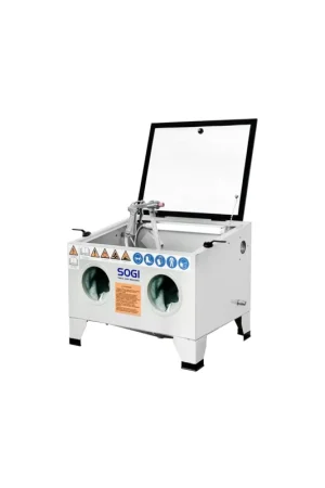sabbiatrice da banco professionale sogi S-56 - 95 l - cabina di sabbiatura 580x480x300 mm - con accessori Ultima Occasione
