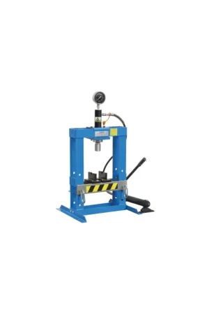 Promo Stagionale pressa idraulica manuale da banco fervi P001/10 per officina con pistone mobile - 10 ton