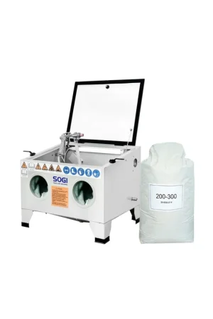 sabbiatrice sogi s-56 da banco + sacco 25 kg di microsfere in vetro grana 200/300 Scelto Dai Clienti