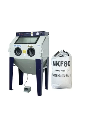 Direttamente Dal Produttore sabbiatrice sogi s-100 cabina di sabbiatura + sacco 25 kg di corindone grana 80 allumina