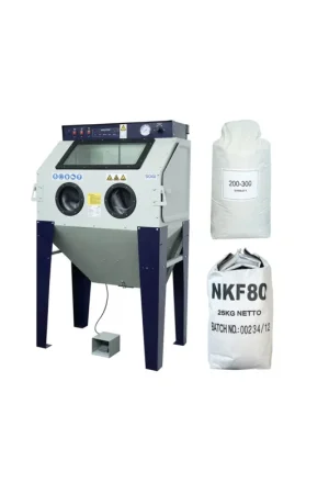 sabbiatrice sogi s-100 + sacco 25 kg di corindone grana 80 + 25 kg microsfere vetro grana 200/300 Spedizione Gratuita