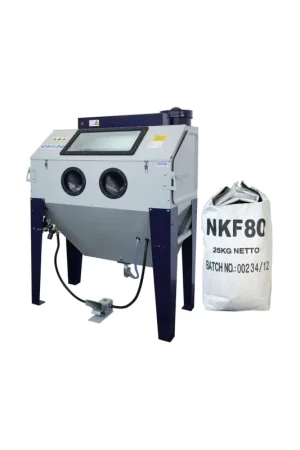 Promozione sabbiatrice sogi s-120 cabina di sabbiatura + sacco 25 kg di corindone grana 80 allumina