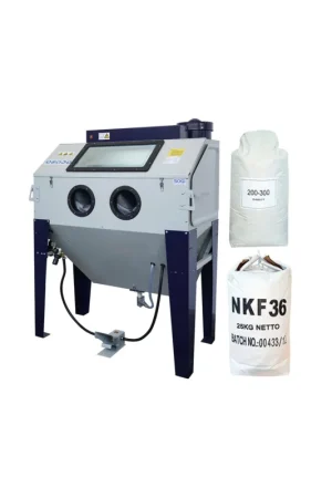 Ordina Subito sabbiatrice sogi s-120 + sacco 25 kg di corindone grana 36 + 25 kg microsfere vetro grana 200/300