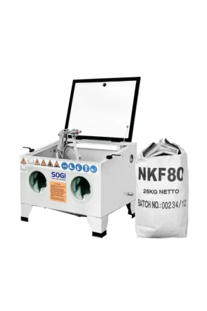 Offerta Lampo sabbiatrice sogi s-56 da banco + sacco 25 kg di corindone grana 80 allumina