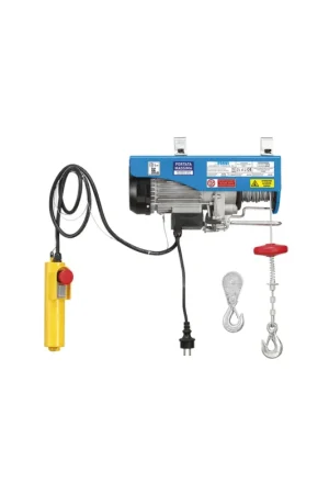paranco elettrico fervi 0602 con fune in acciaio e finecorsa meccanico - portata 200/400 kg - 1 kw Spedizione Gratuita