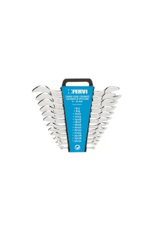 serie di 8 chiavi fisse - forchetta da 6 a 22 mm al cromo vanadio art. 0200 fervi A Buon Prezzo