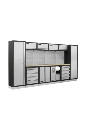 Compra Oggi Stesso arredamento modulare per officina fervi A007B - 3920 x 498 x 2000 h mm - piano in legno