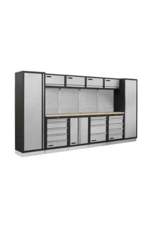 Ultima Occasione arredamento modulare per officina fervi A007A - 3920 x 498 x 2000 h mm - piano in legno