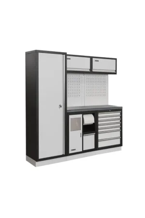 Ultima Occasione arredamento modulare per officina fervi A008I - 1960 x 498 x 2000 h mm - piano in acciaio inox