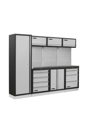 Super Prezzo arredamento modulare per officina fervi A008D - 2640 x 498 x 2000 h mm - piano in acciaio inox