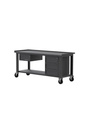 banco da lavoro con ruote sogi X3N_118AR - 2 m - piano in acciaio - 1 + 3 cassetti Promozione Esclusiva