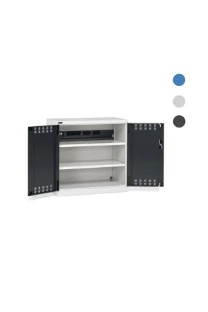 armadio con ante battenti fessurate fami perfom 1023 x 555 x 1000 mm - 3 multiprese - vari colorigrigio ral 7035+7016 Non Perdere