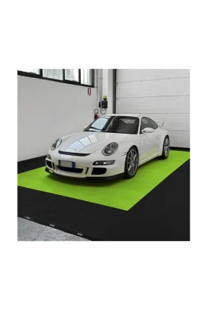 Affare kit da 62 piastrelle piene 10 mq sogi PAV-04-LM_2 in pp per pavimento officina e garage - colore verde lime