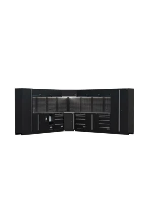 Ultimissimo Modello arredamento modulare in lamiera sogi ARR-OFF-7215 per officina e garage - piano in acciaio inox - 7215x466x2000 mm