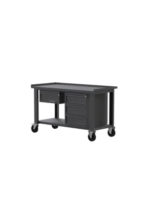 Affare banco lavoro con ruote sogi X3N_106AR - 1.5 m - piano in acciaio - 1 + 3 cassetti - grigio antracite
