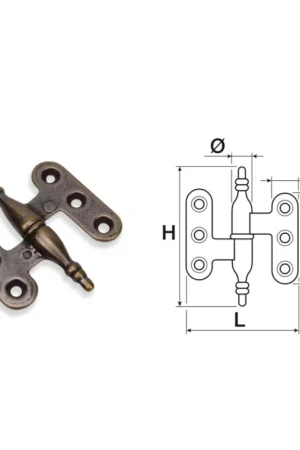 Bestseller Cerniera Barocco dx 40x55 bronzo h=65 H1.43 L=55 L1=14 D.10 01.4370405501