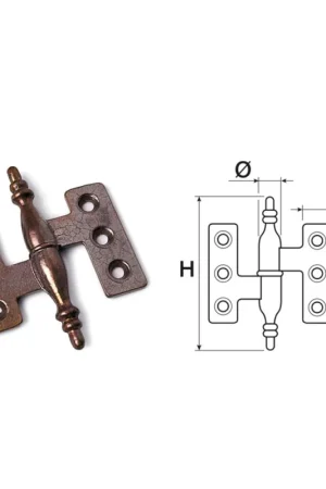 Cerniera Barocco dx 55x65 bronzo A=52 H=90 L=17 D.11 01.4372556501 Solo Oggi