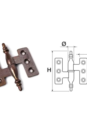 Cerniera Barocco sx 55x65 bronzo A=52 H=90 L=17 D.12 01.4372S56501 Miglior Prezzo