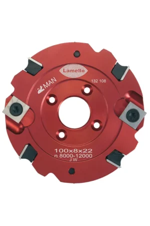 Sconto FRESA IN HW LAMELLO 100X8X22MM Z4+V4 COLTELLI A GETTARE FORI ROSSO