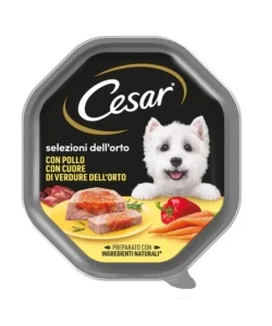 Alimento umido per cani cesar "selezioni dell'orto" con pollo e cuore di verdure 150 gr Nuovo Arrivo