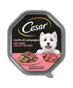 Alimento umido per cani cesar "ricette di campagna" con vitello e tacchino 150 gr Spedizione Gratuita