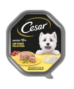 Alimento umido per cani cesar "senior 10+" con pollo e riso 150 gr Offerta Lampo