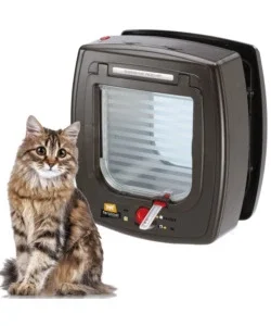 Vendita Finale Portina per gatti ferplast "microchip" con chiusura 4 vie e protezione aria in plastica marrone 22,5x16,2x25,2 cm