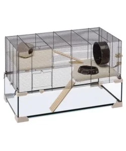 Vendita Finale Gabbia per criceti in vetro "karat 80", 78,5x45,5x52,5 cm - ferplast