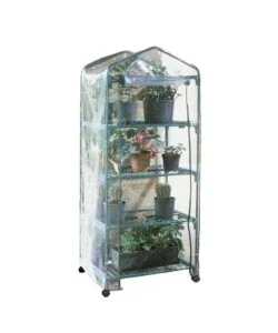 Acquista Ora Serra da giardino verdemax "azalea" con 4 ripiani e ruote 70x50x164 cm