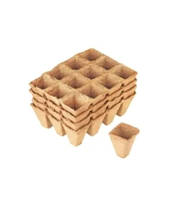 48 vasetti biodegradabili, quadrati 4 cm Reso Gratuito