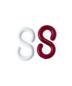 Gancio a s ø 8 mm. in plastica bianca e rossa - 4 pz. Economico