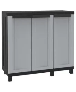 Armadio basso terry "twist black 102b"in resina grigio e nero 102x39x91,5h cm A Buon Prezzo