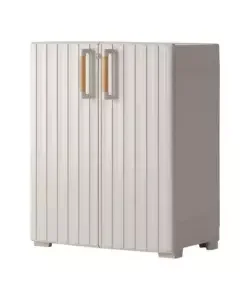 Armadio basso keter "groove" in resina beige 80x45x98 cm Esclusivo