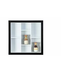 Vetrinetta espositiva bianca e nera, 67x13,7x67 cm Popolare