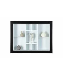 Vetrinetta espositiva bianca e nera, 90,5x13,7x70,5 cm Offerta Lampo