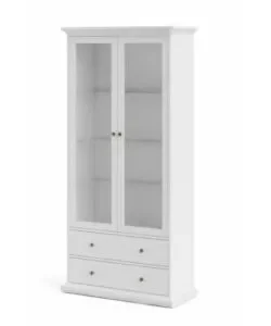 Vetrina "paris" 2 ante in vetro e 2 cassetti, 96x200x41,6 cm Promo Stagionale