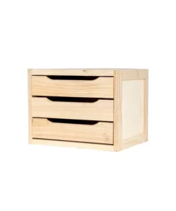 Ultimissimo Modello Cassettiera 3 cassetti "natura" in pino massello 30x39x29,5 cm