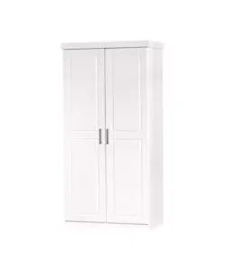 Vendita Finale Armadio 2 ante battenti in pino massello bianco 95x55x190 cm