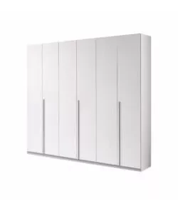 Armadio 6 ante battenti "giotto" effetto graffiato bianco 258x54x240 cm Spedito Oggi