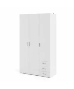 Armadio 3 ante battenti "space" con 3 cassetti bianco 115,8x49,5x200,4 cm Solo Oggi