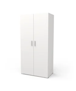 Armadio 2 ante battenti "izzy" bianco opaco 90,3x51,7x185,7 cm Sconto