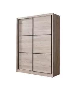 Armadio 2 ante scorrevoli "madrid" effetto quercia 166x60x215 cm Nuovo Arrivo