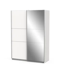 Armadio 2 ante scorrevoli "ghost" con specchio bianco 148x59,9x203 cm Ultima Occasione