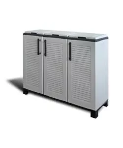 Armadio 3 ante per raccolta differenziata artplast in polipropilene grigio 102x37x90 cm Promo Stagionale