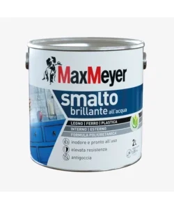 Must-Have Smalto all'acqua acril-poliuretanico max meyer "brillante" colore bianco, 2 litri