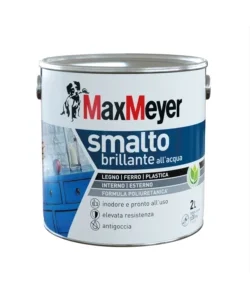 Smalto all'acqua acril-poliuretanico max meyer "brillante" colore marrone, 2 litri Professionale