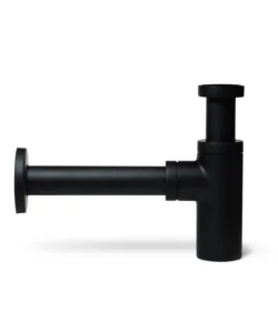 Sifone di scarico kam "black" in ottone verniciato nero opaco con attacco 1"1/4 Nuovo Arrivo