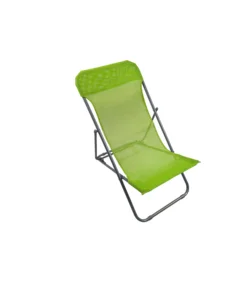 Vendita Finale Sdraio da giardino essenza "beach" in acciaio e textilene verde 45x72x70 cm