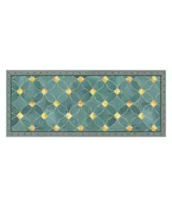 Ultime Pezzi Passatoia in vinile "runner" fantasia "green gold", 120x50 cm